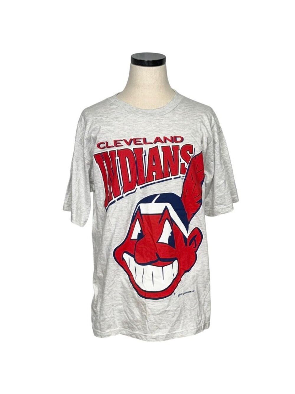 Cleveland Indians 90s True Fan Sportswear XL T-Shirt Single Stitch MLB Gray NWT